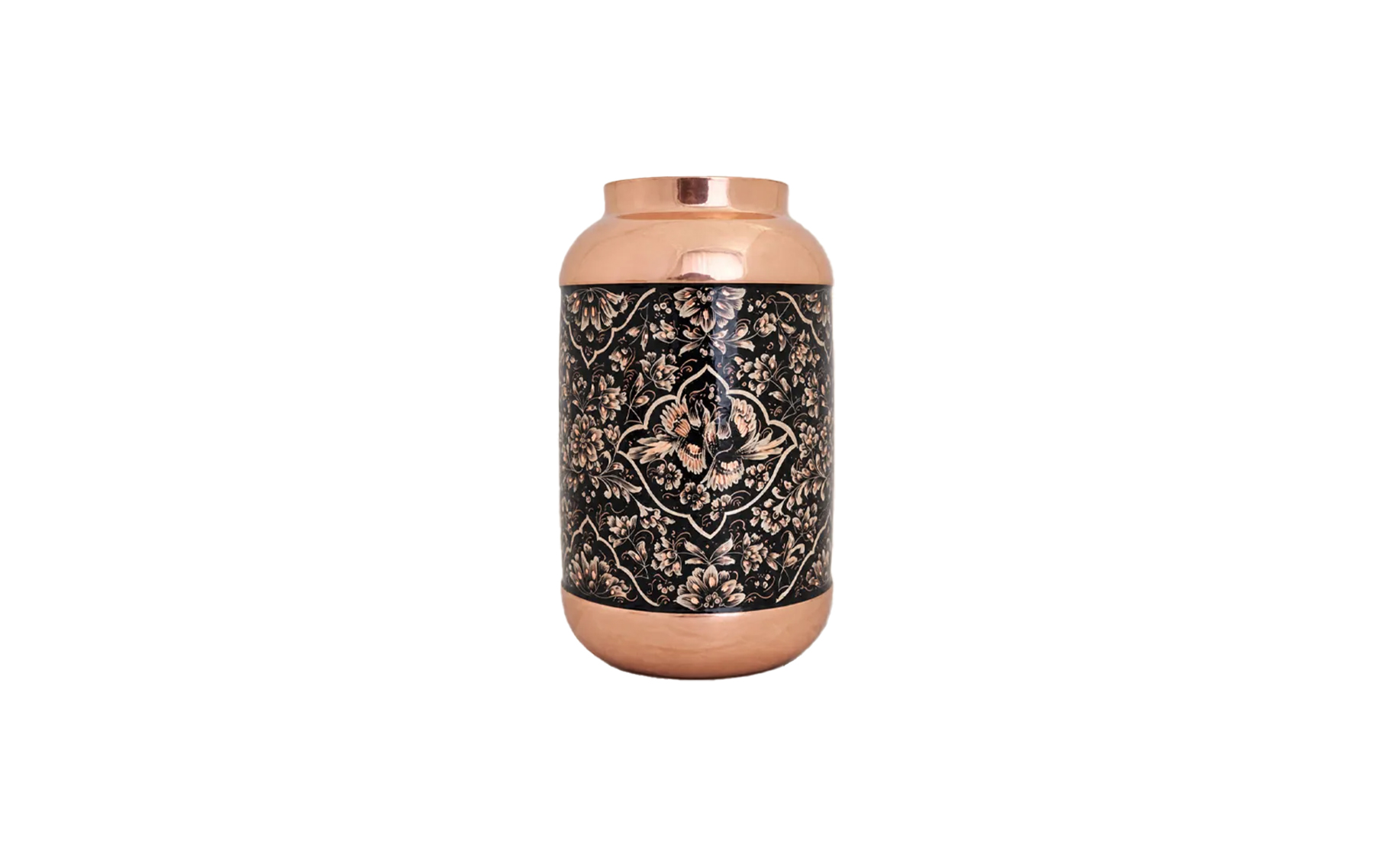 گلدان استوانه‌ای (مس الماس تراش)